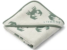 Liewood crab sandy garnindfarvet hooded babyhåndklæde Alba